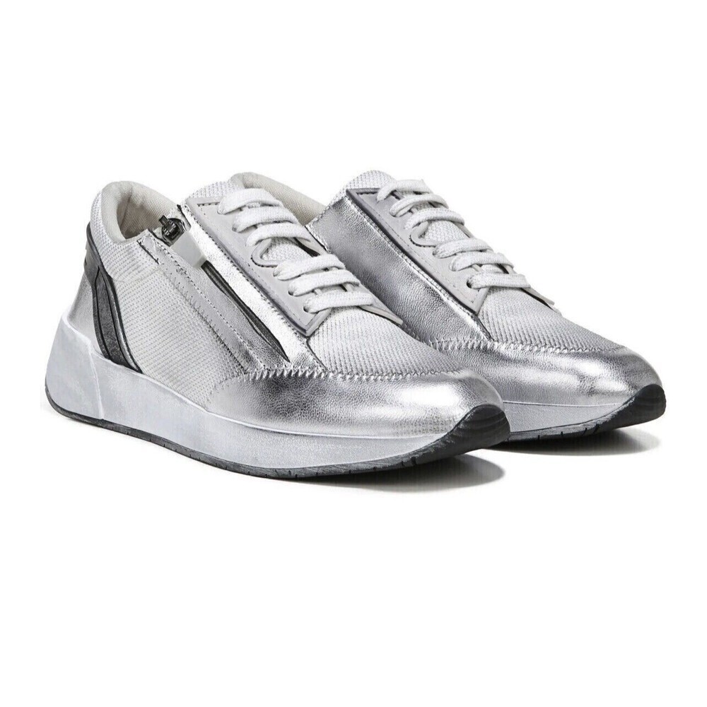 Franco Sarto Women Silver‎ Imperial Distressed Sneakers